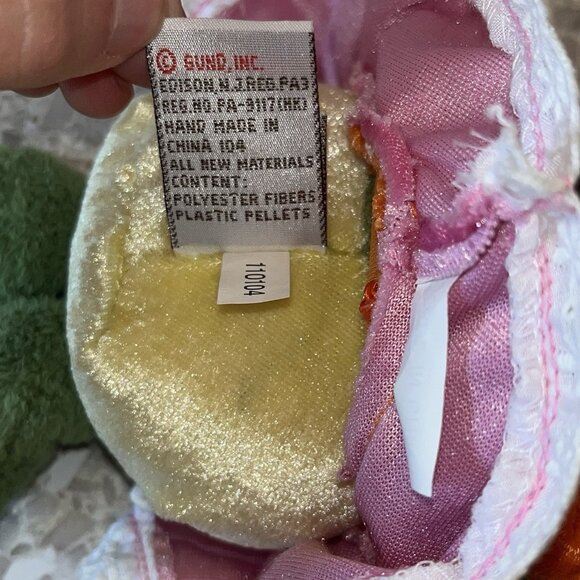 Gund Sweet Peas Ribbirta 60033 Small Plush Frog Flower in Backpack with Tag Toy - Picture 11 of 16